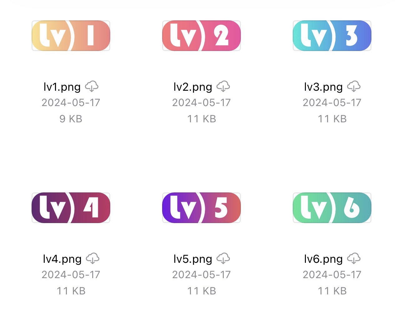 子比主题简约等级图标素材-李拜天博客
